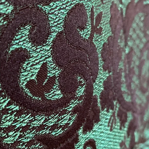 Aidan Mattox Floral Embroidered Lace Green and Black Mini Dress Paisley Formal - Picture 6 of 12